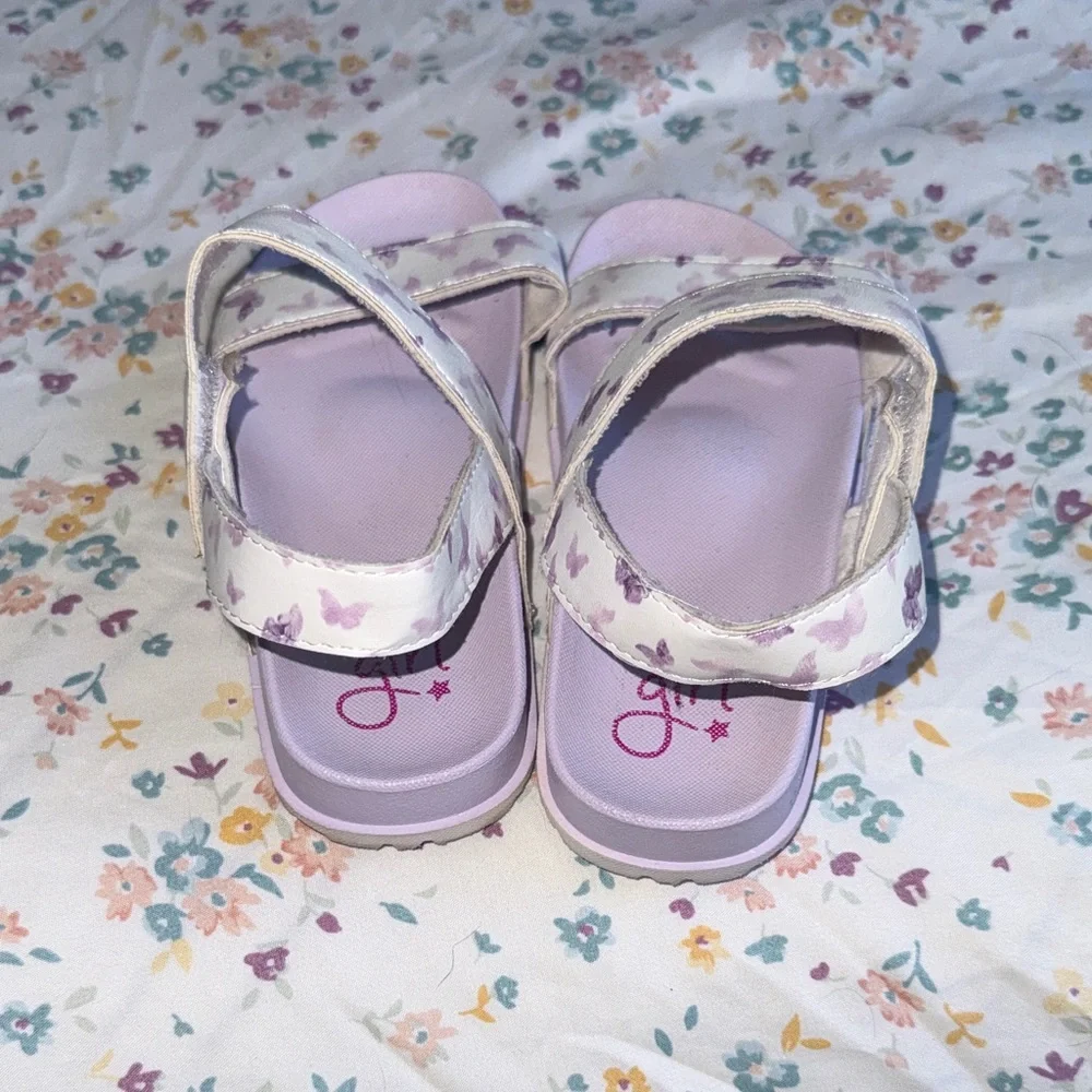 Olivia Miller Lilac and White Butterfly Kids Sandals